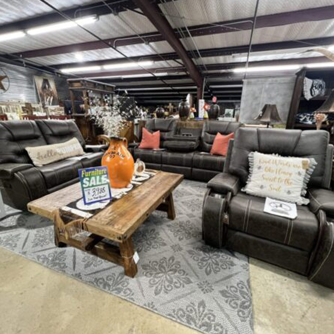 Bronco manual recliner living room set with individual cup holders